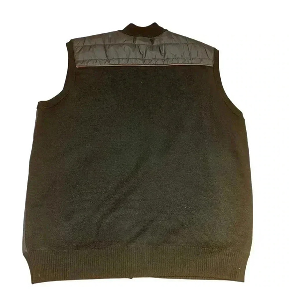 Raffi Black Nylon Front Zip Quilted Vest Men’s Size Large Wool Blend Puffer $225 - Picture 2 of 7